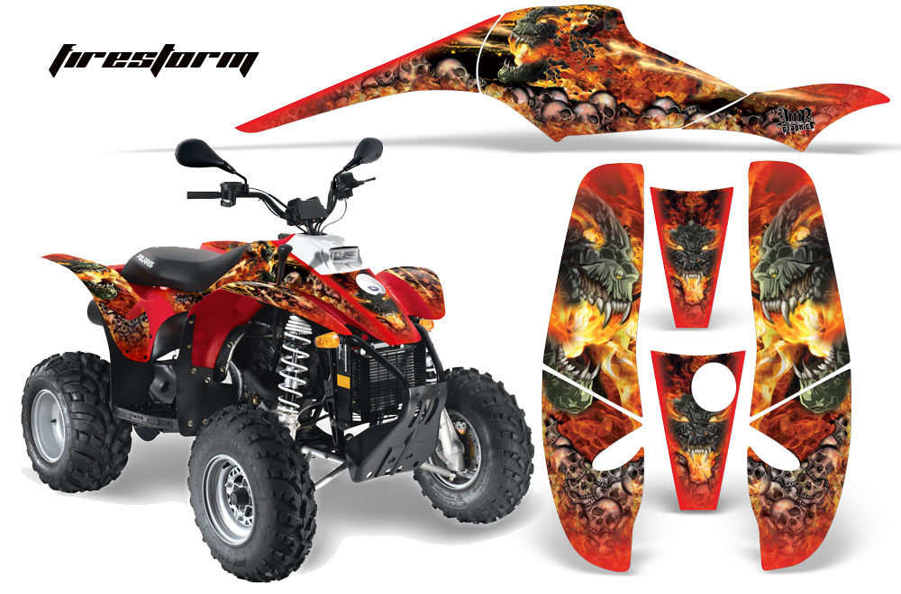 Polaris Scrambler 500 Trlblazer 350 Graphics Firestorm Red